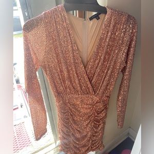 sequin rose gold DRESS from papaya